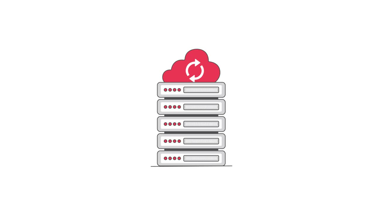 Server Rack Synchronizing Data with Cloud Storage