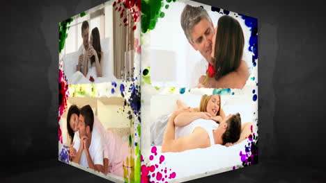 el cubo de animación 3d de las parejas felices