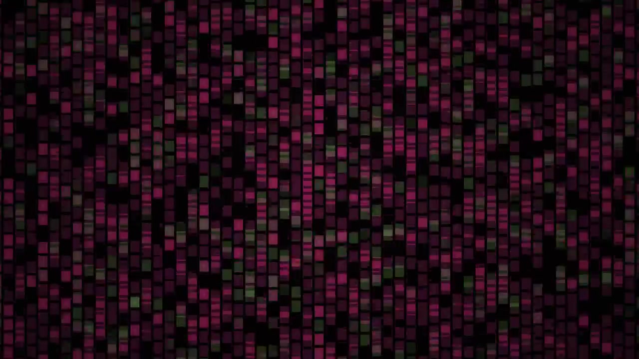 Abstract Digital Pattern of Changing Magenta and Green Blocks