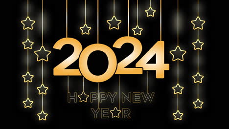 happy new year celebration text animation