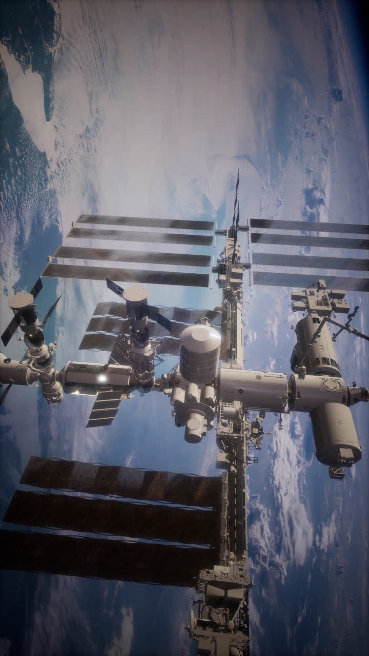 iss orbita la tierra mostrando tecnología espacial avanzada