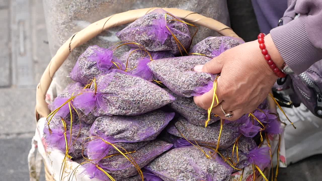 Basket of Lavender Sachets