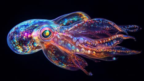 glowing deep-sea squid