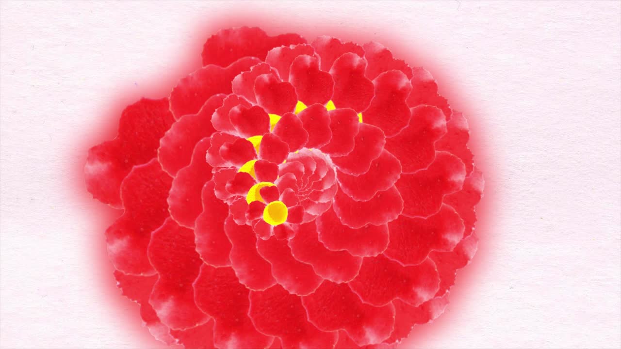 pintura abstracta de flores en espiral roja