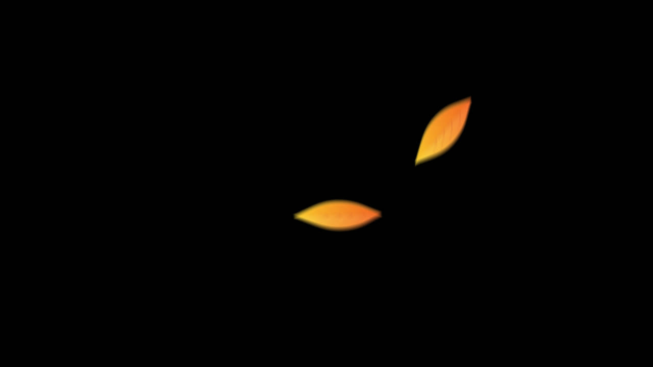 Autumn Leaves Falling and Orange Gradient Background