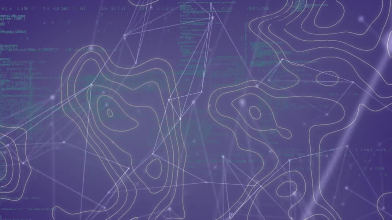 Animation of moving white lines over network of connections