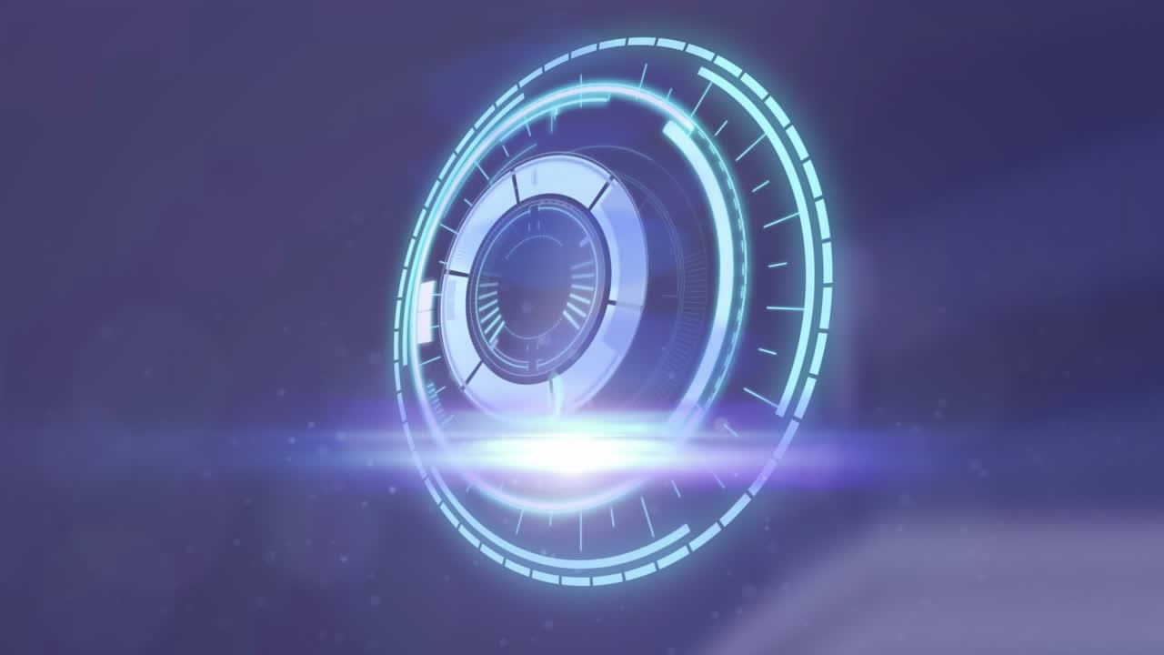 animación de la cerradura de seguridad giratoria sobre el rastro de luz sobre un fondo borroso