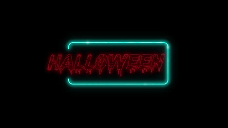Feliz-Halloween-Neón-Brillante-Título-De-Texto-Animación-Gráficos-En-Movimiento-Video-Fondo-Transparente-Con-Canal-Alfa