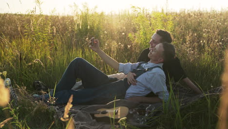 couple taking selfie photo