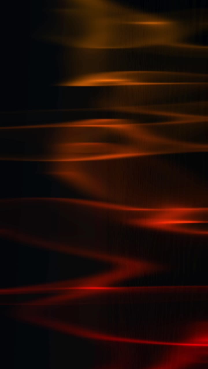 Abstract horizontal waves of red and orange light resembling flowing ...
