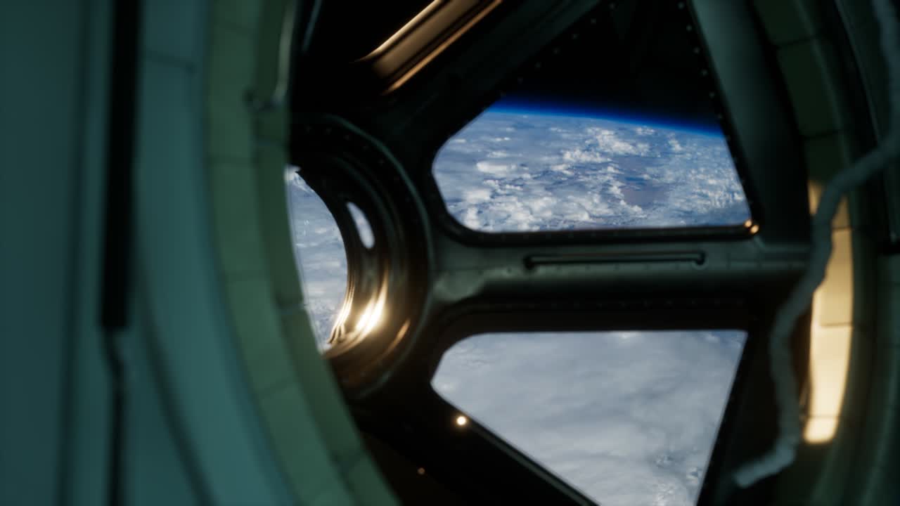 vista de la cabina desde la estación espacial internacional que opera cerca del planeta tierra
