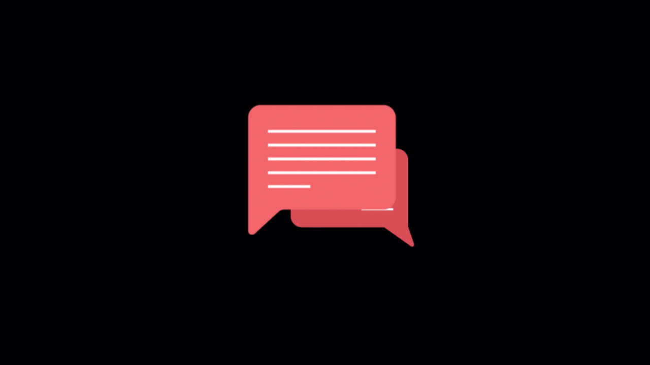 Animated Red Speech Bubbles Communication Icon Loop