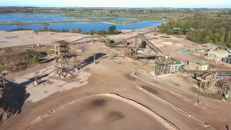 Drone-footage-of-quarry-machines-and-conveyers