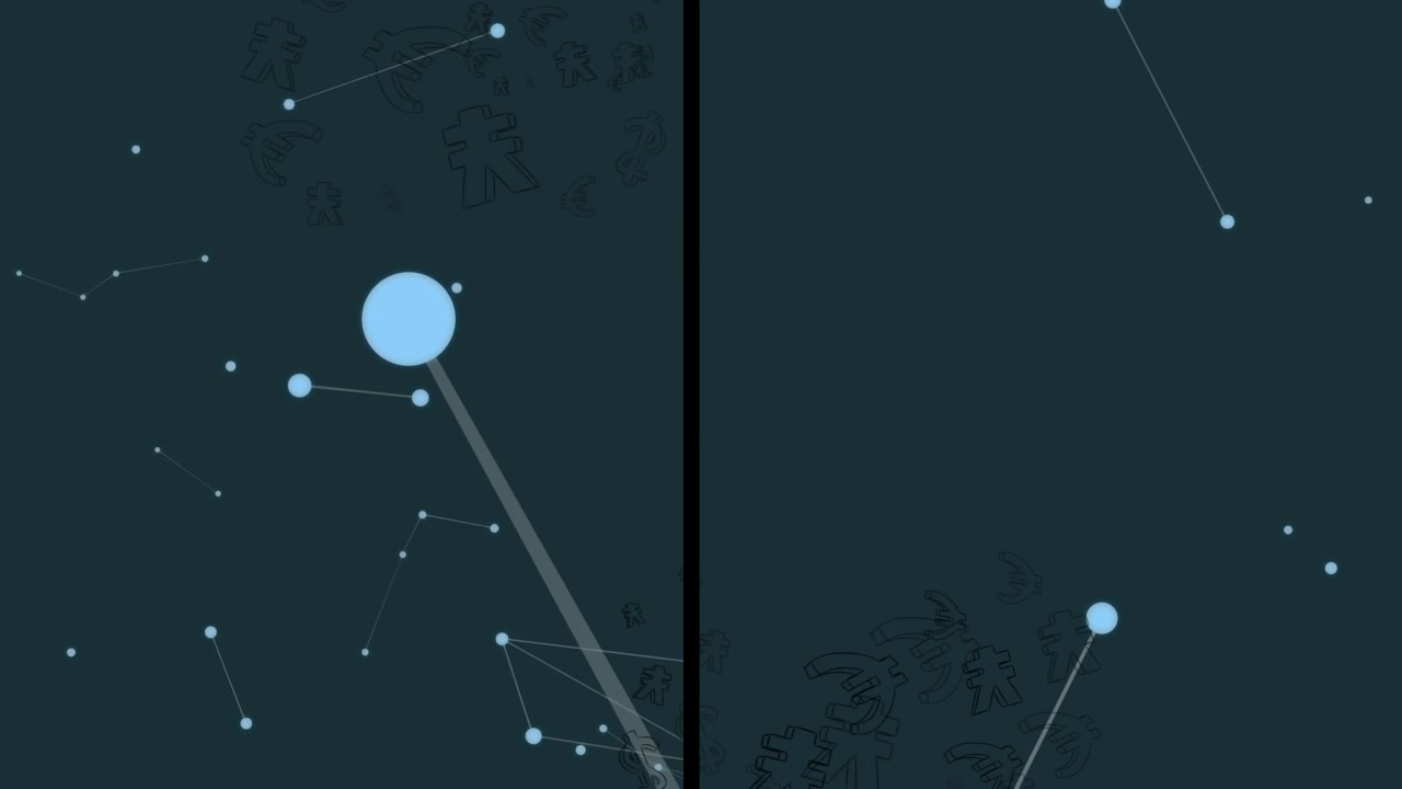 Animation of lines and spots over black background