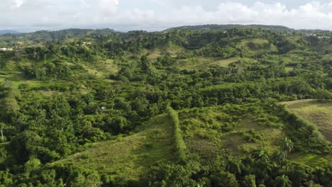 aerial view of the mountainous region between the city of moca and the northern coast of the dominican republic