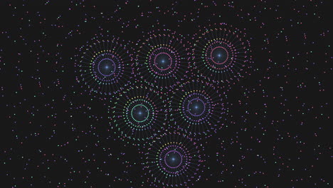 Colorful-circle-pattern-on-black-background