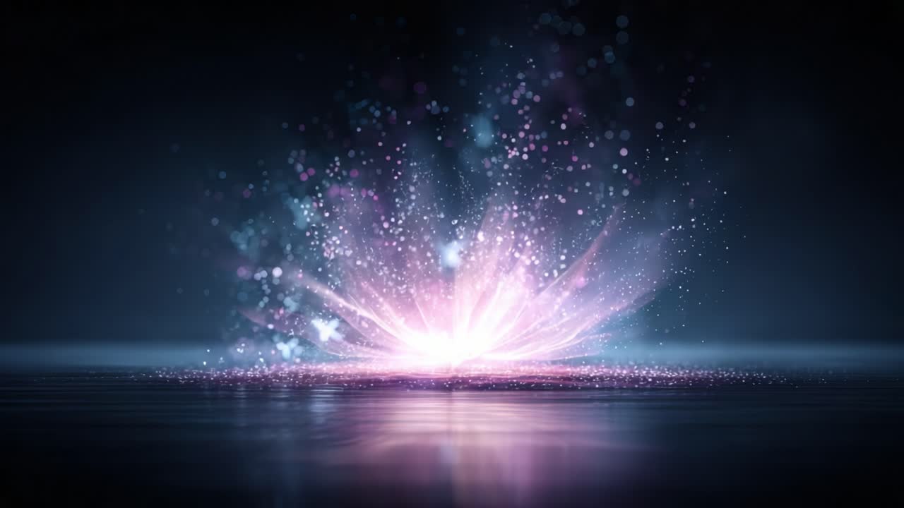 Uno spettacolo esplosivo ipnotizzante: affascinante esplosione di luce colorata e scintillii che si irradiano dal centro, creando un'esperienza visiva onirica in un ambiente oscurato