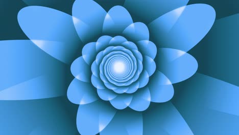 light blue floral shapes with rounded leaves looped animated background