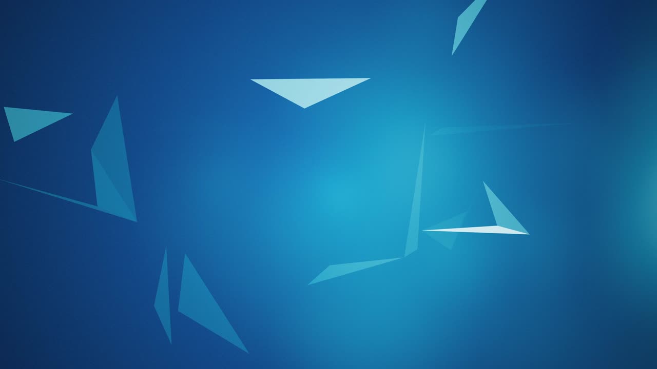Elegant futuristic video animation with glowing triangles in slow ...