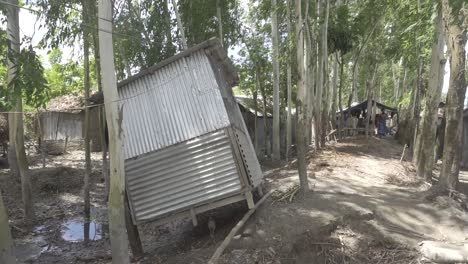 aftermath of a flood in a rural village