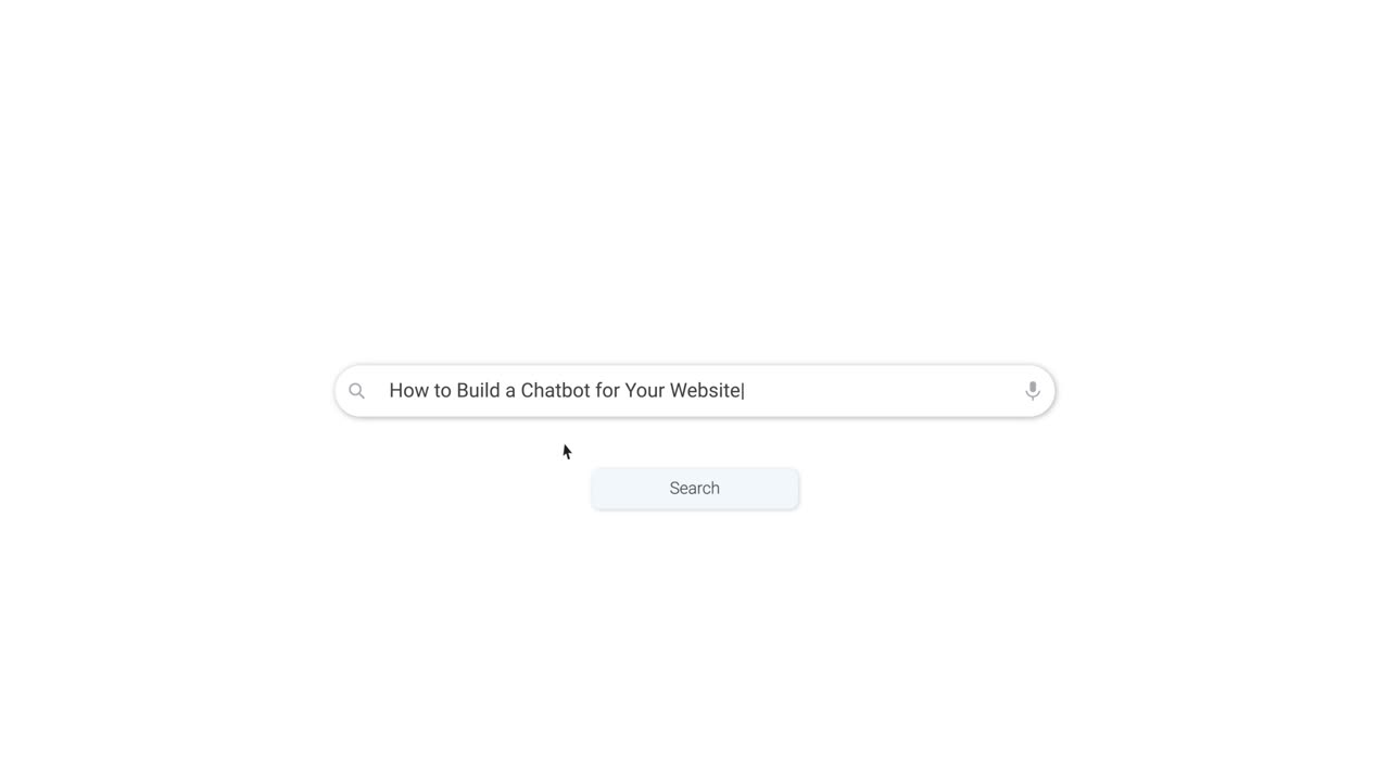 Typing a Chatbot Query into a Website Search Bar