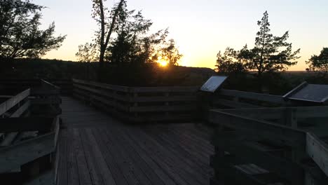 sunset hidden behind trees