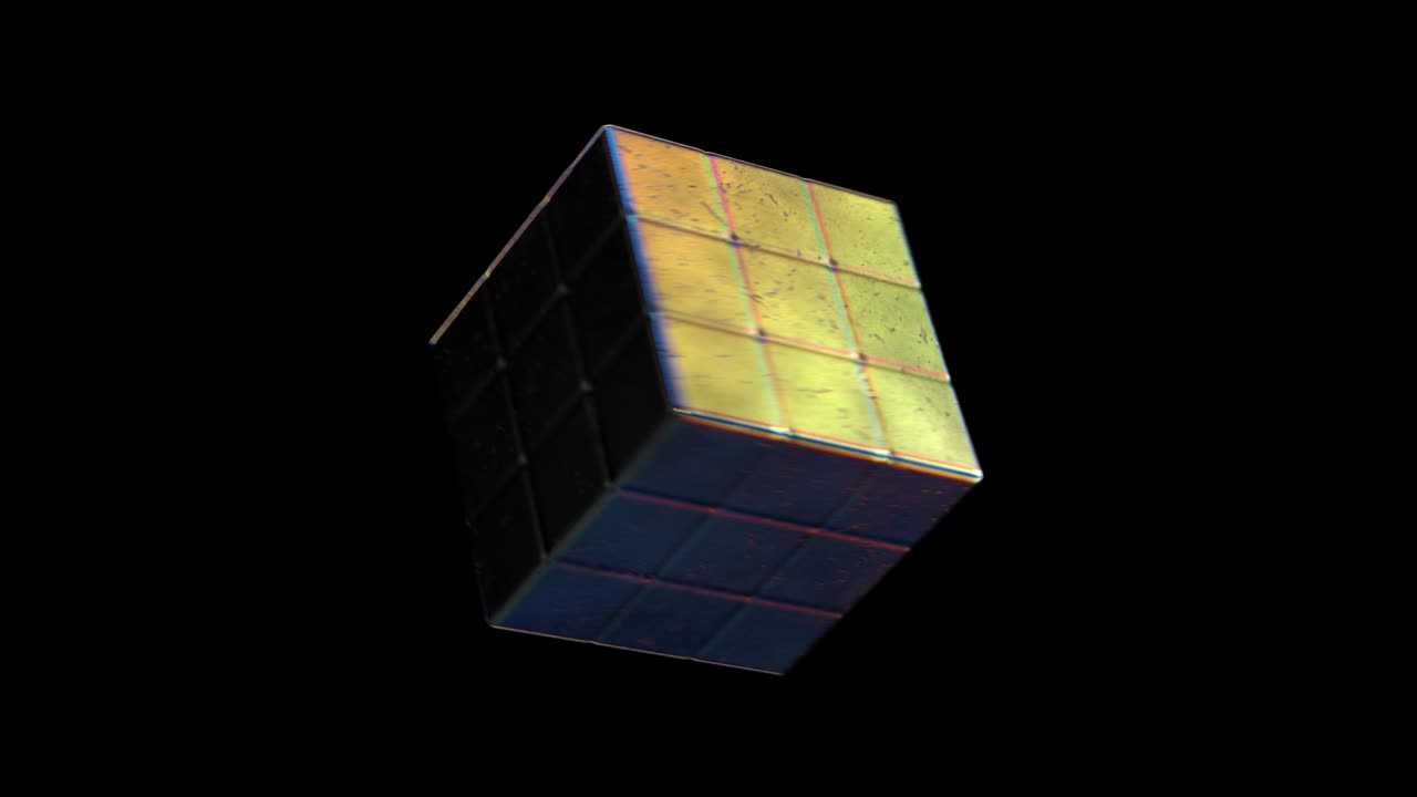 Abstract Steel Cube Cubic Shape Animation Loop