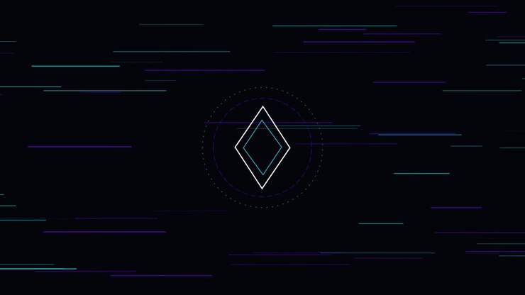 Abstract Geometric Animation with Rotating Rhombus and Horizontal Light Streaks