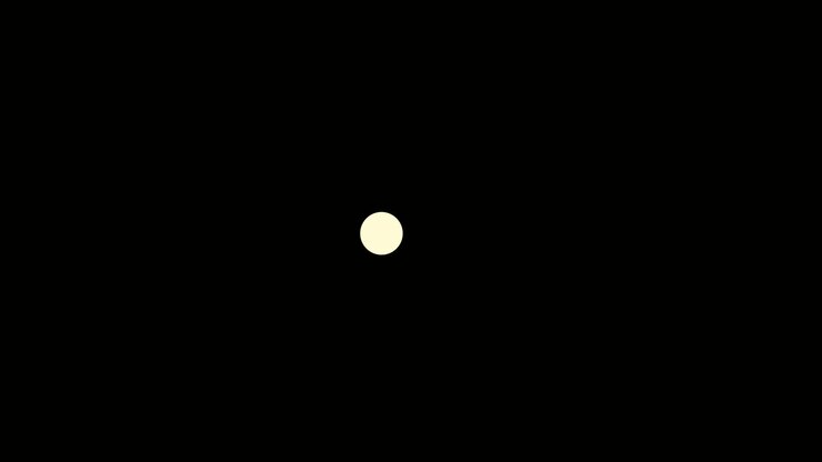 Growing Light Yellow Oval Shape Animation on Black Background