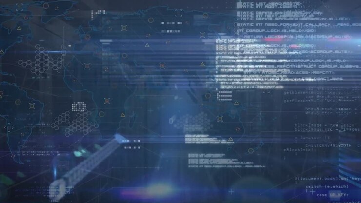 Animation of world map over data processing