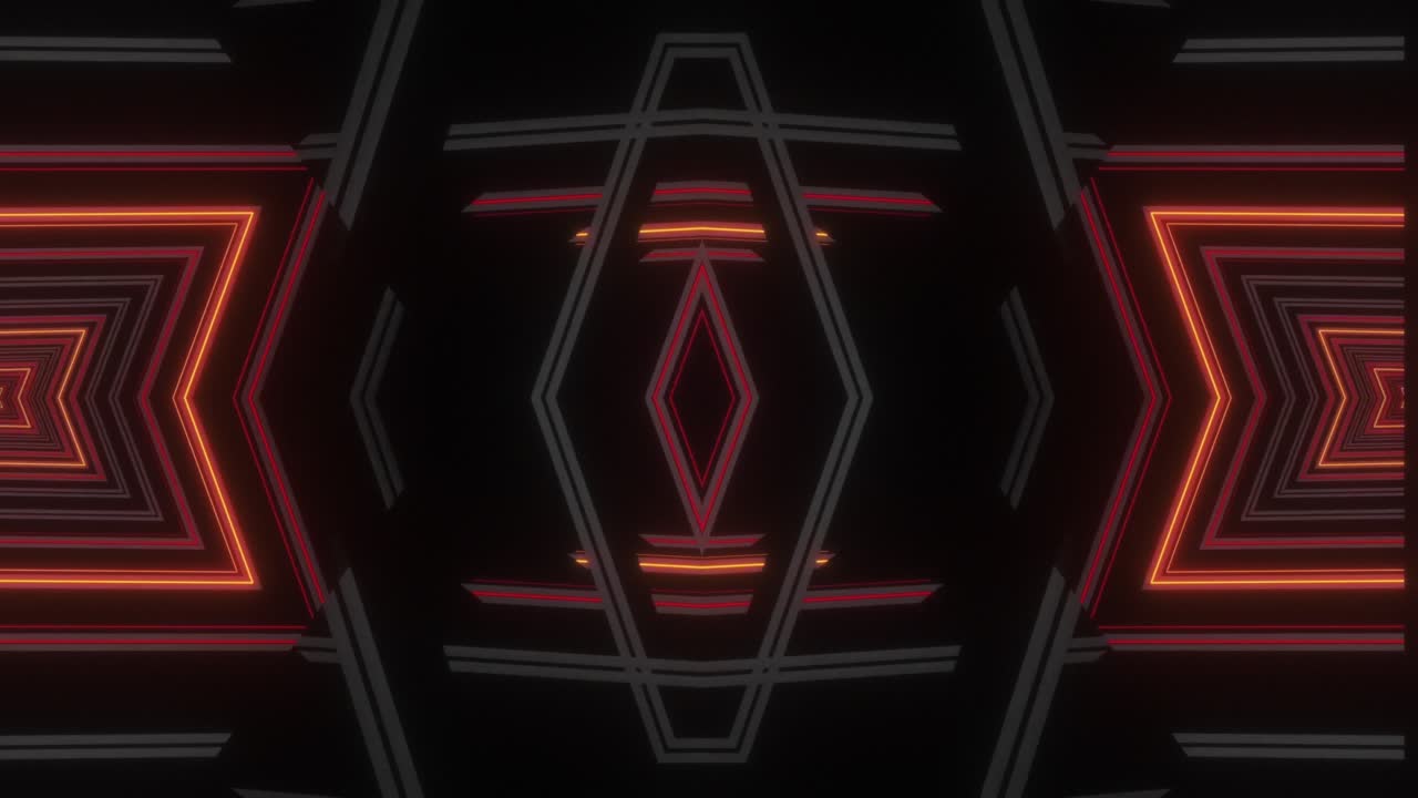 Visualizzazioni di tunnel geometrico al neon