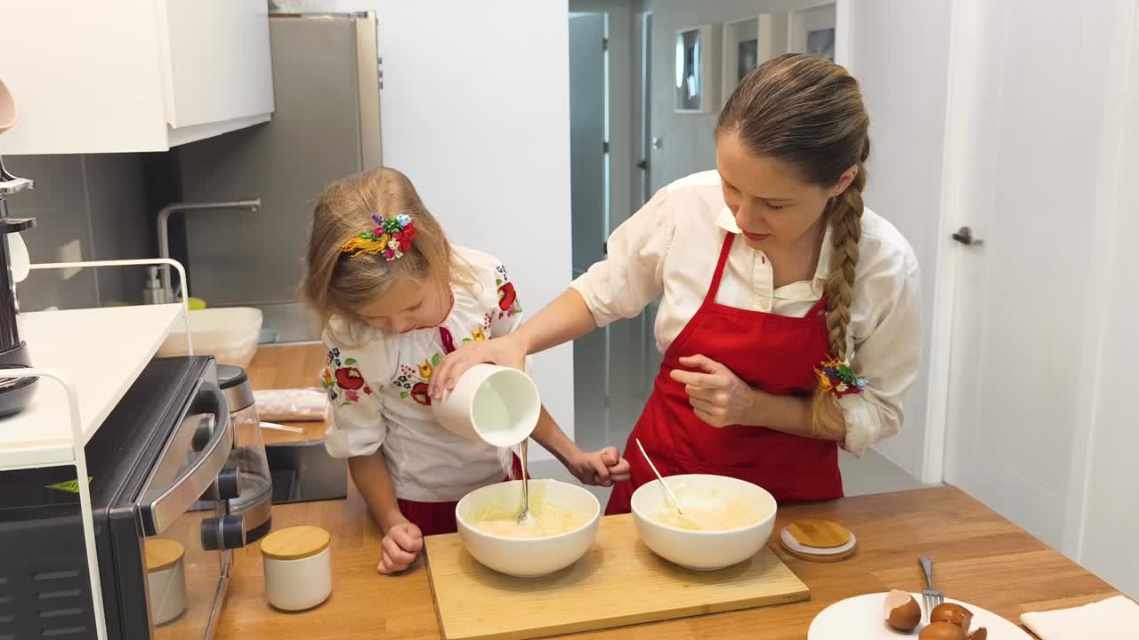 Mother and Daughter Cooking Together in the Kitchen