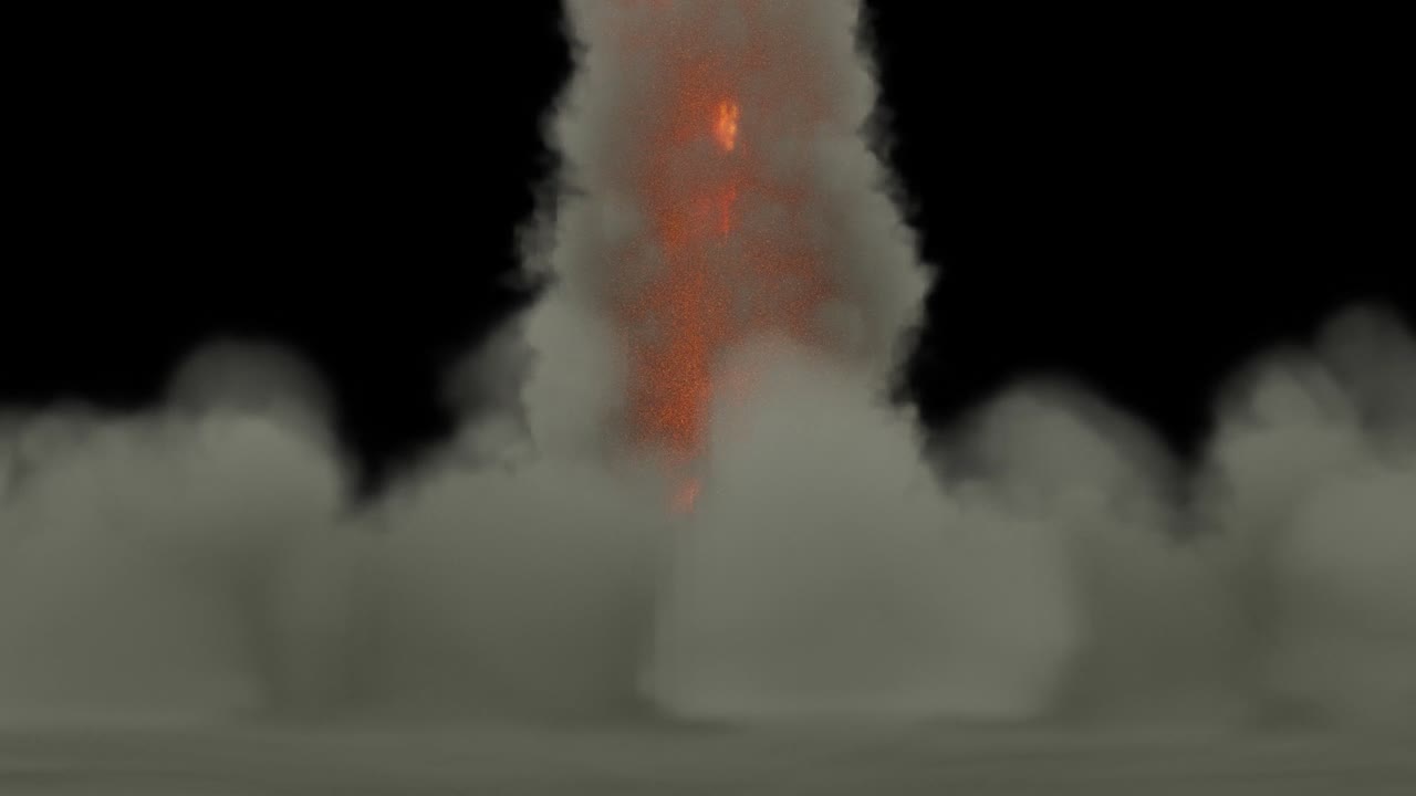 Rocket launch animation, 3D cartoon animation, alpha channel included