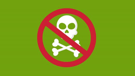 stop virus icon animation on the green screen background. 4k video. chroma key. useful for explainer video, website, greeting cards, apps, and social media posts