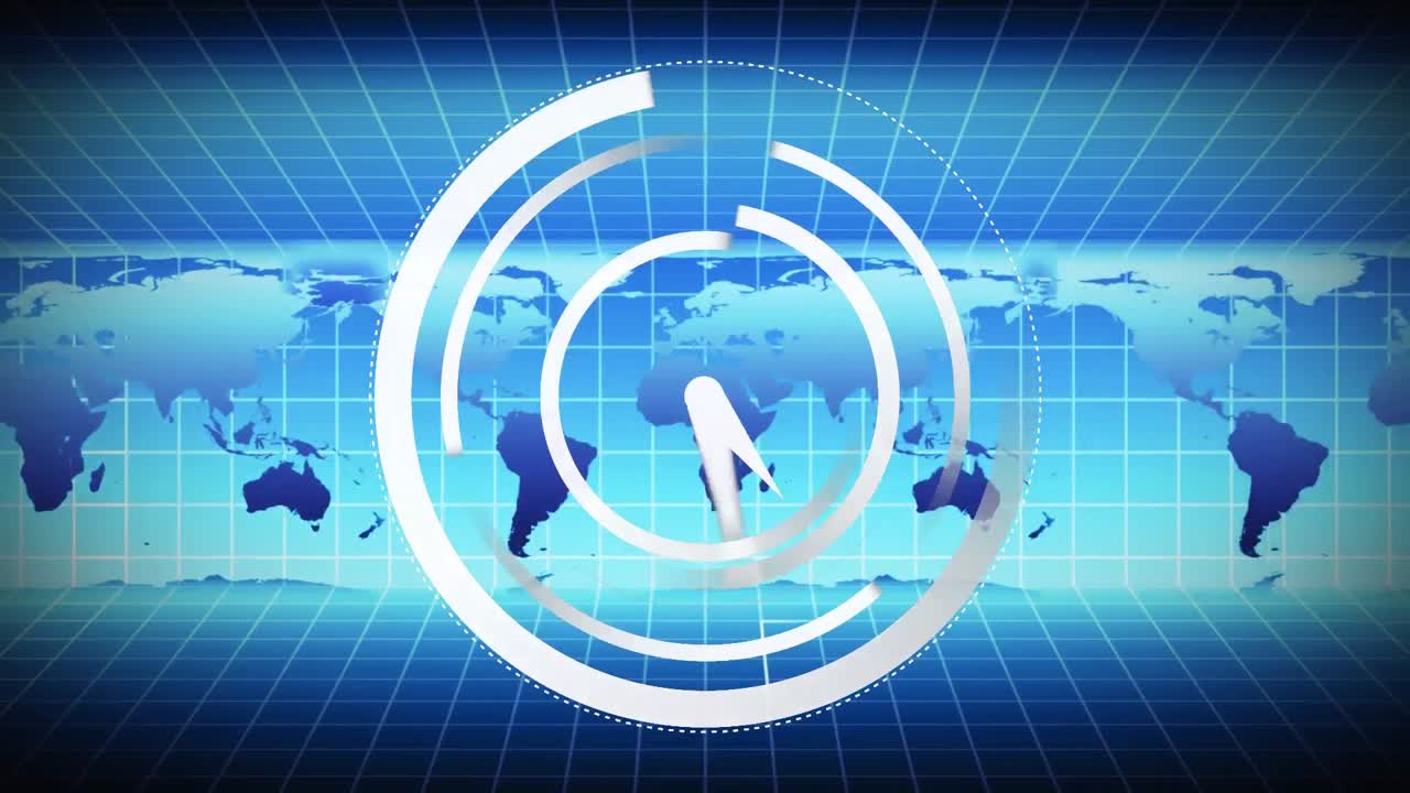 Fast moving clock and world map