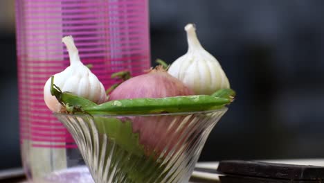 cebolla ajo y guisantes verduras