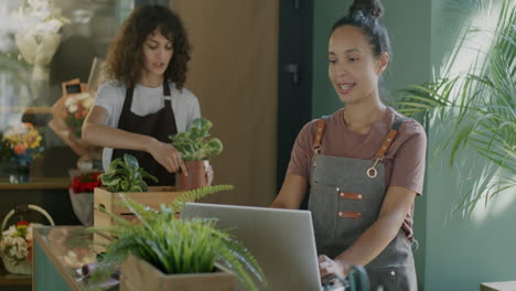 two women working in a floral shop