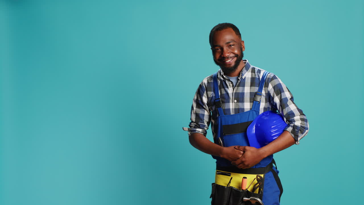 African american craftsman being humble saying hello