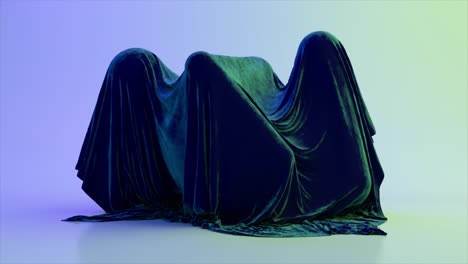 mysterious unveiling of a velvet covered object