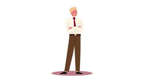 blond business man worker animation