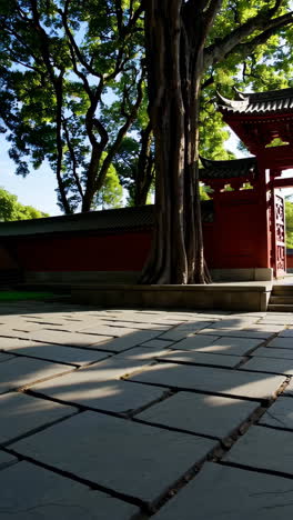 chinese temple gate in a garden