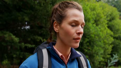woman looking around
