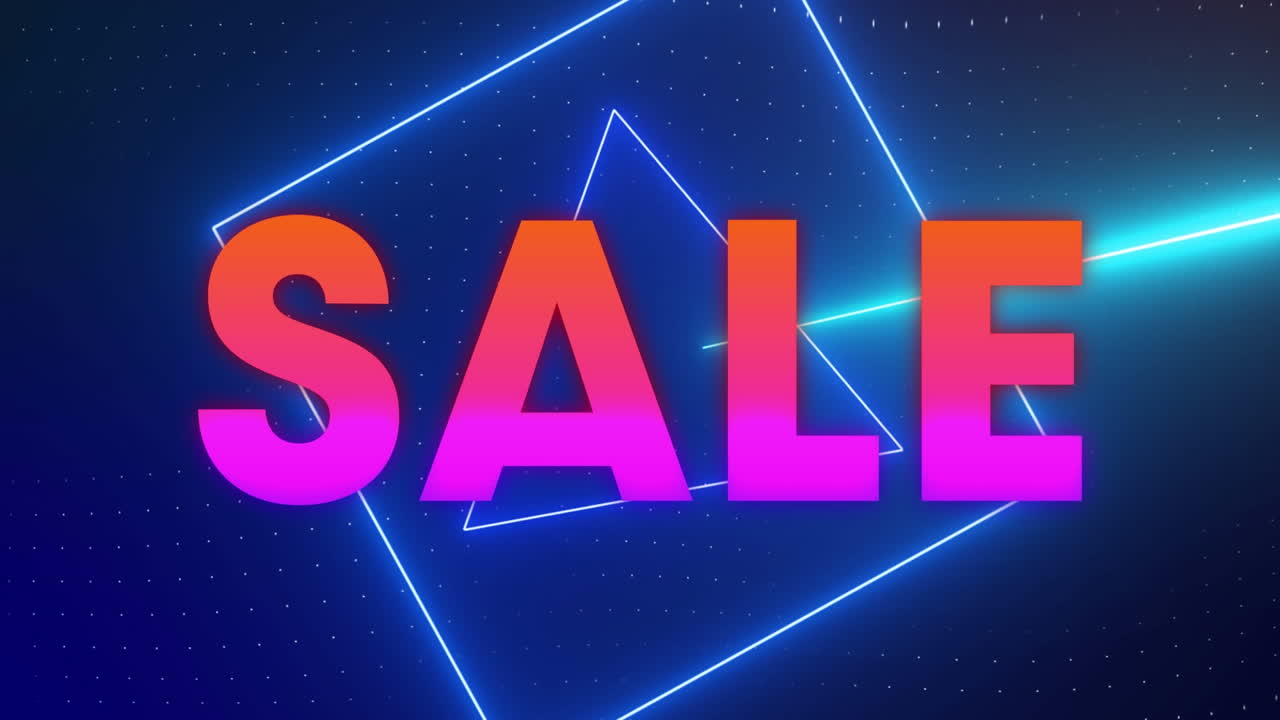 animación del texto de inicio sobre formas y puntos sobre fondo negro