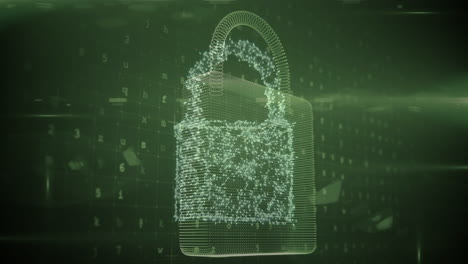animación del procesamiento de datos a través de un candado