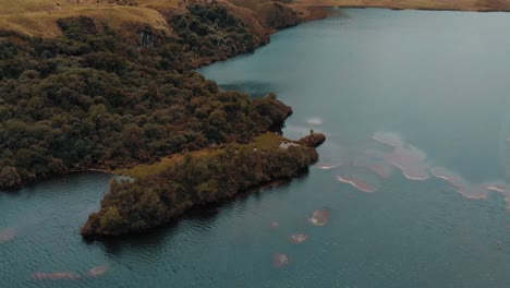 Aerial-view-of-a-lake,-Atillo-Lagoon-in-Ecuador