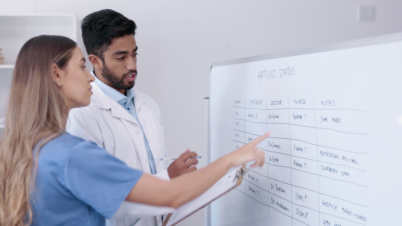 análisis, planificación y médicos hablando