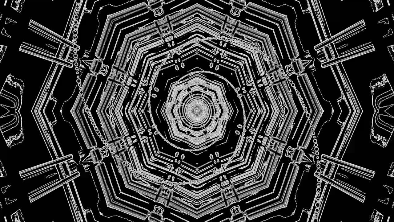 Experience a captivating tunnel video loop featuring intricate, swirling patterns. This seamless animation creates an engaging and immersive atmosphere, ideal for screensavers or visual displays