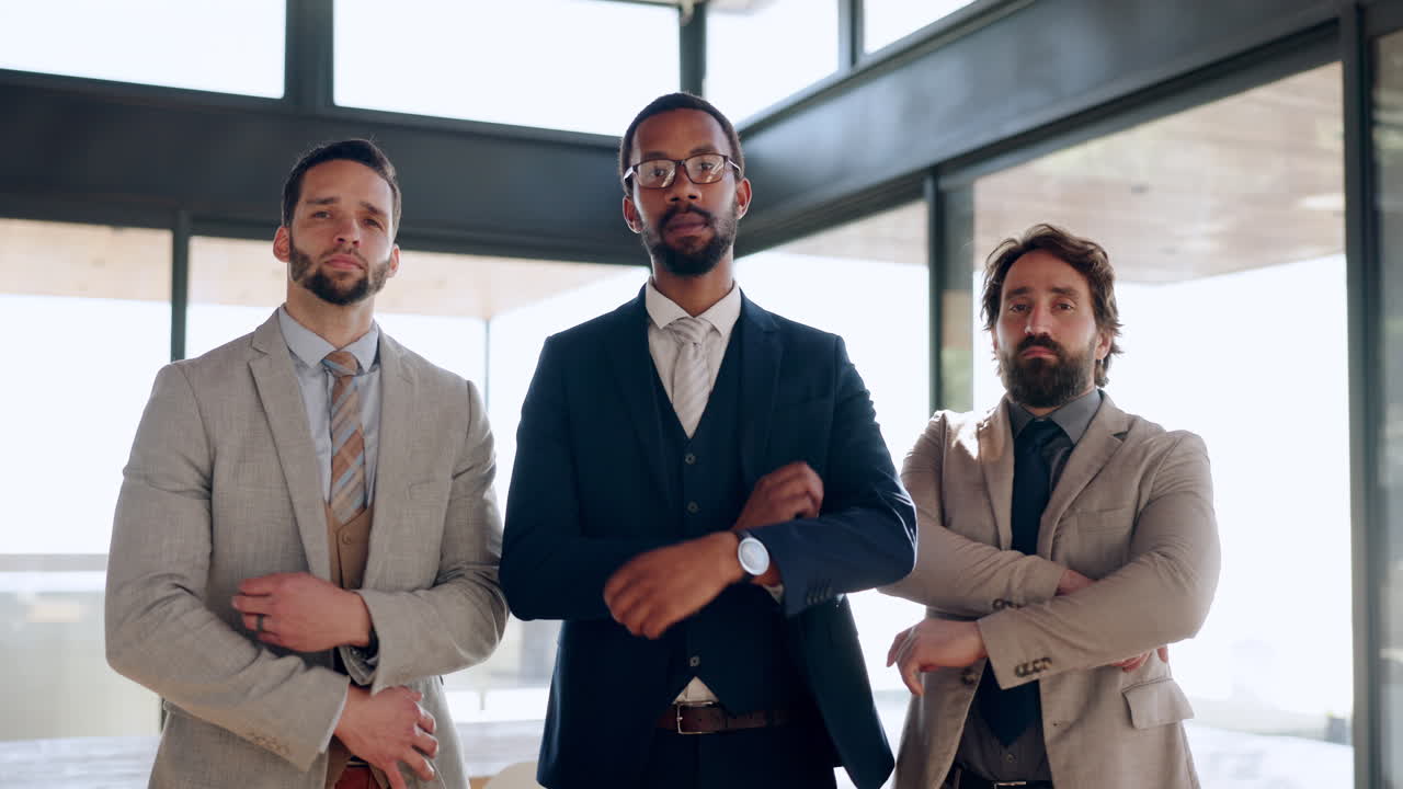 Business men, arms crossed