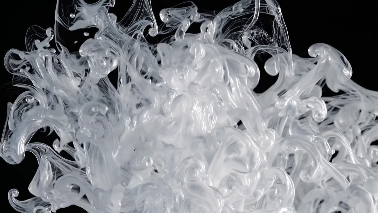 Abstract White Ink Swirls