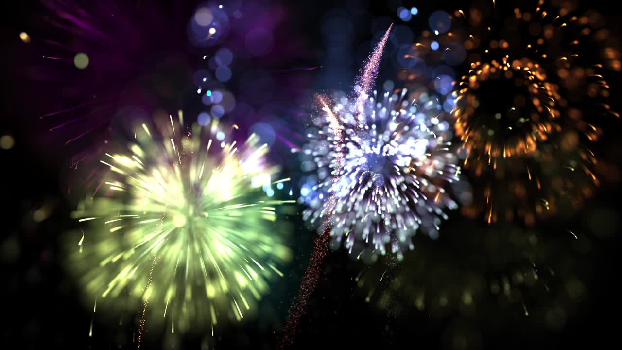 bucle desenfocado multicolor aislado fuegos artificiales gran final